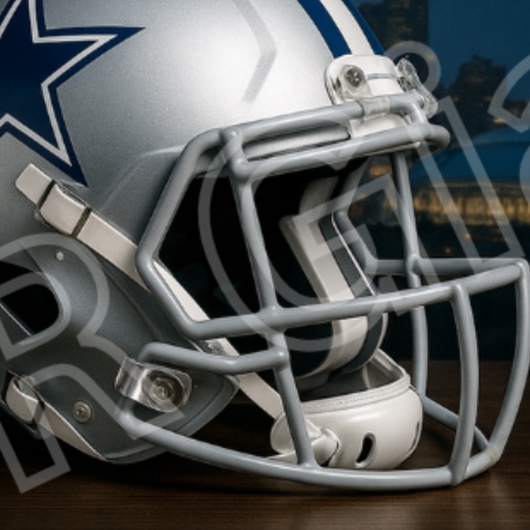 20x16 Dallas Cowboys Football Helmet Art Print • Night Skyline Wall Decor - Picture 2 of 2